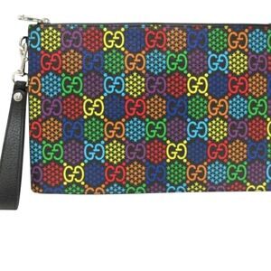 Brand new box &dustbag GUCCI Supreme Monogram Psychedelic zip wristlet / clutch